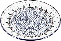 Vista 10 de Blue Rose - Plato mágico mágico de hoja perenne azul - 10.5 pulgadas de diámetro - Plato llano de cerámica polaca, diseño festivo para vajilla