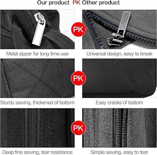 Miniatura 5 de deli Estuche para lápices de gran capacidad, estuche para bolígrafos, bolsa de almacenamiento grande para rotuladores, bolsa de papelería para