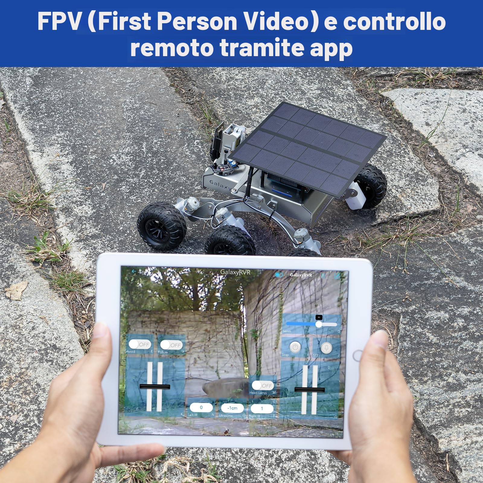 SunFounder GalaxyRVR Mars Rover STEM Kit per Arduino, compatibile con Uno R3, sospensione Rocker-Bogie, Scratch, C, fotocamera, FPV, batteria ricaricabile, per studenti, educatori, ingegneri