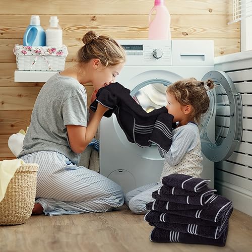 Miniatura 4 de Bedford Home Rio - Juego de toallas de algodón (8 unidades), color negro