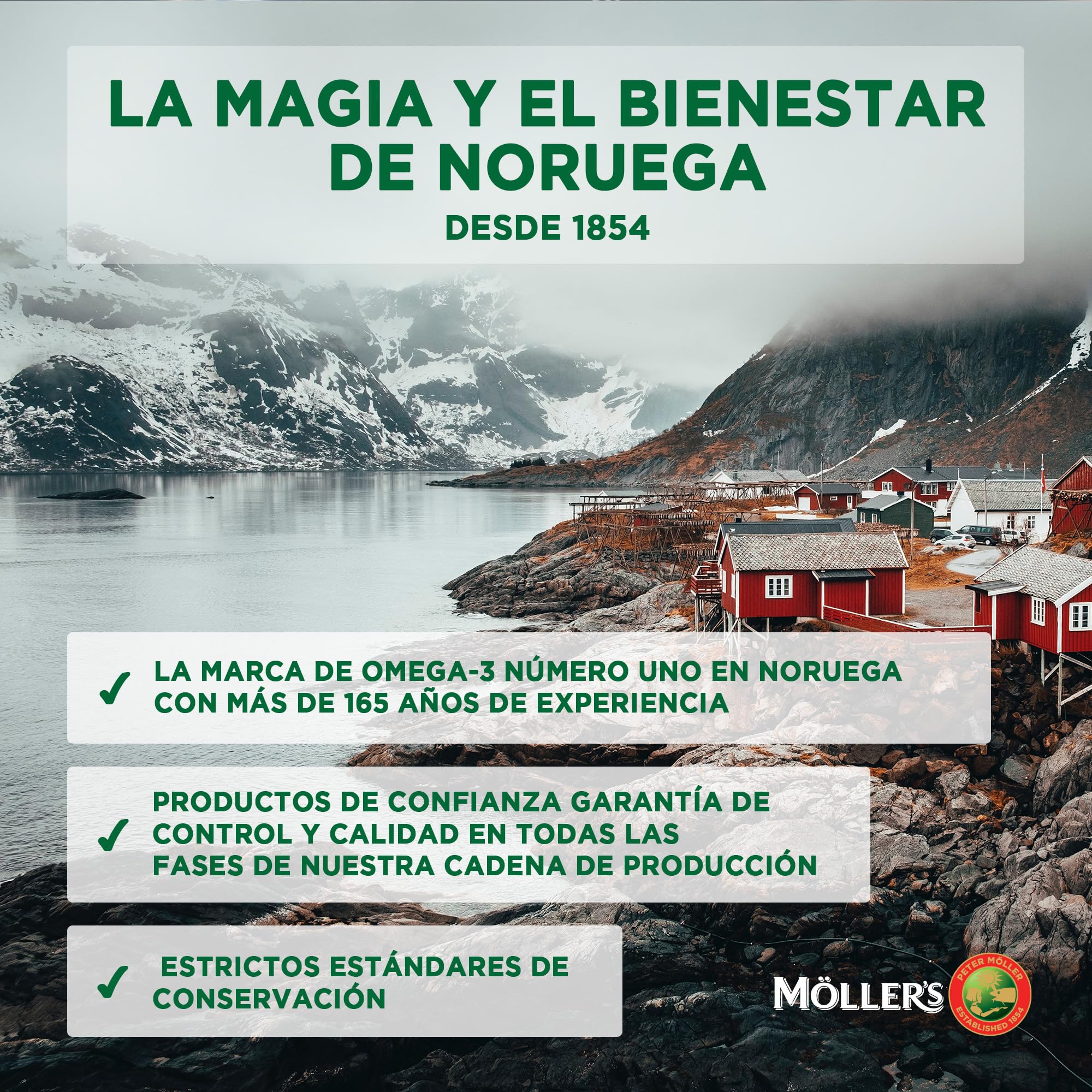 Möller’s ® | Cápsulas de aceite de hígado de bacalao | Ácidos grasos Omega-3 DHA y EPA, con vitaminas A, D y E | Sistema inmune, función cardíaca, función cerebral y visión | 160 cápsulas