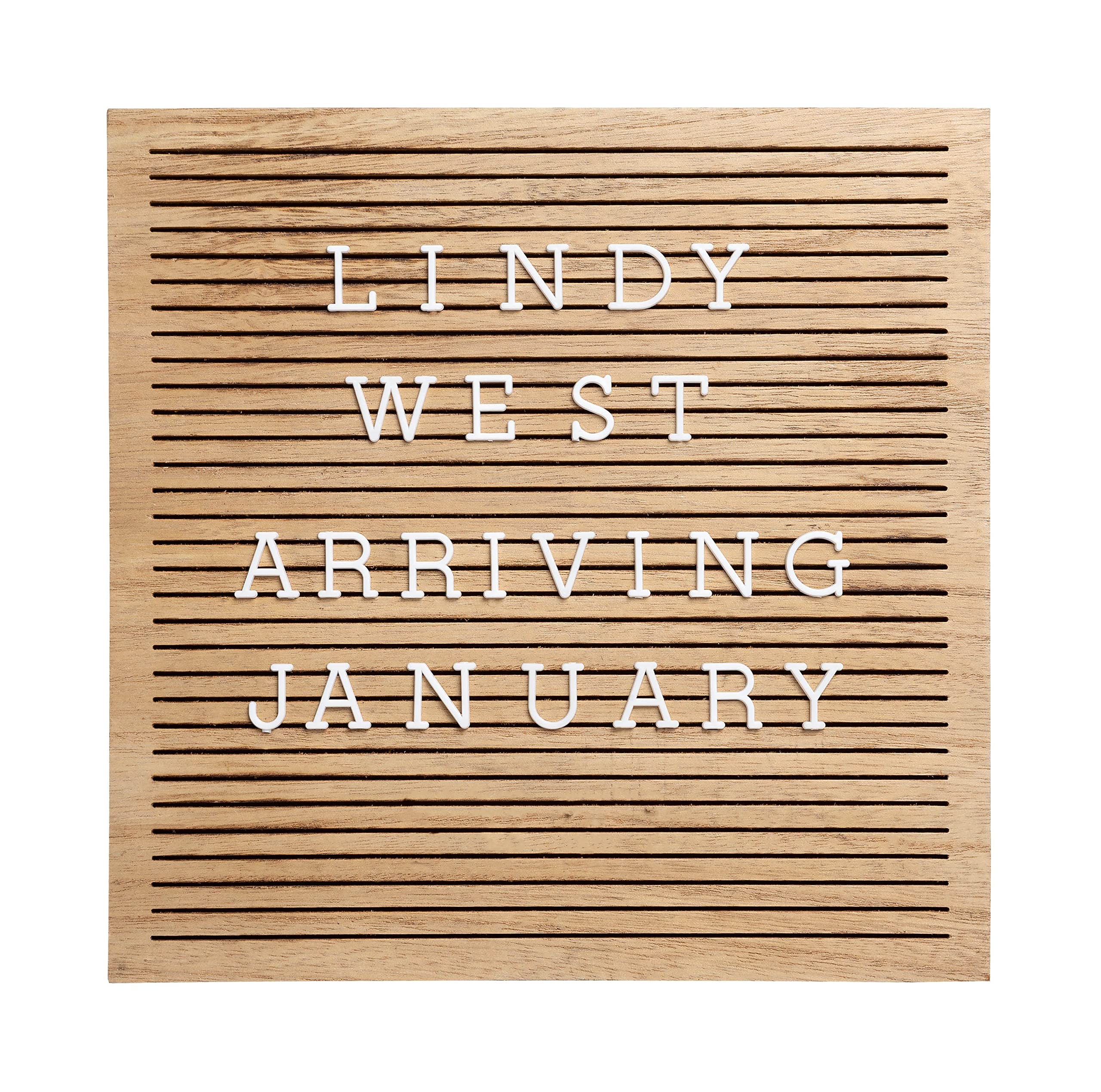 Pearhead Classic Wooden Letterboard for Home Decor, Baby Announcement or Pregnancy Announcement, Baby Keepsake Photo Sharing Prop, Milestone Moments Letterboard