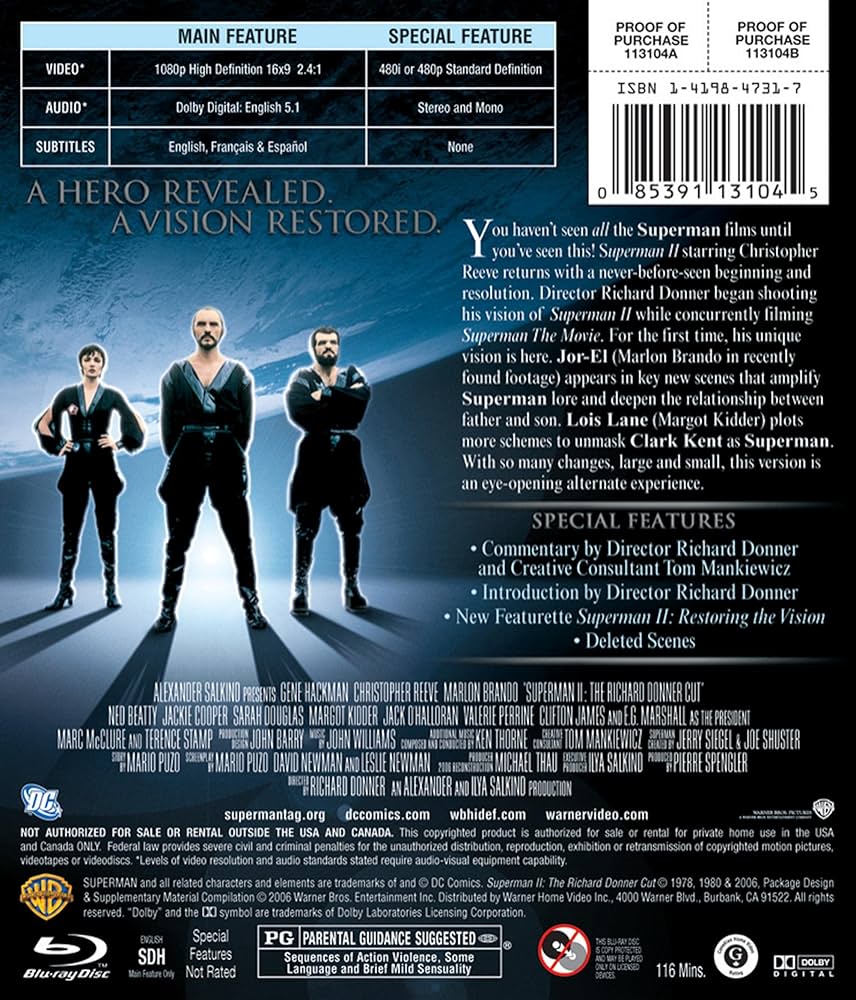(未使用･未開封品)　スーパーマンII リチャード・ドナーCUT版(初回生産限定スペシャル・パッケージ) [Blu-ray] v1yptgt Amazon.co.jp: スーパーマンII リチャード・ドナーCUT版(初回