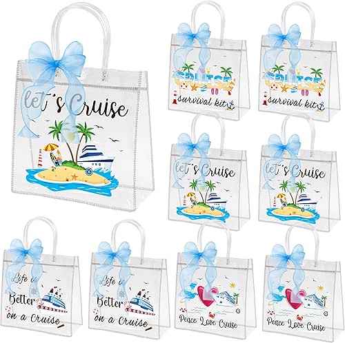 H1vojoxo Summer Clear Plastic Gift Bags - 24PCS Cruise Clear
