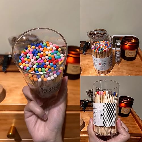 Miniatura 5 de 200 fósforos decorativos de arcoíris de 3 pulgadas, fósforos de seguridad de madera largos de alta calidad para velas, velas de iluminación, velas