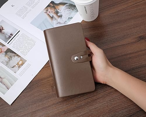 Miniatura 9 de Organizador de tarjetas de visita de cuero, soporte para tarjetas de crédito con bloqueo RFID, soporte profesional para tarjetas de visita y libro