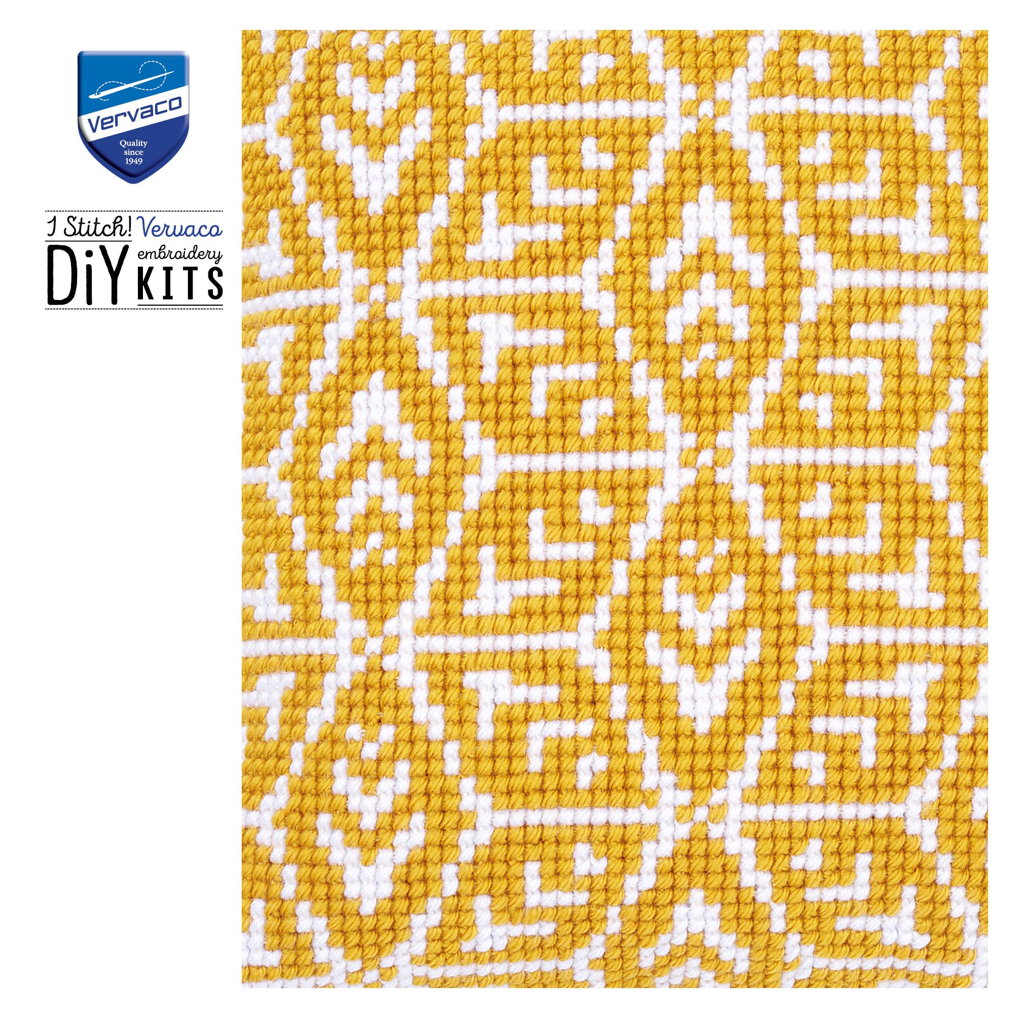 VERVACO Kit Cuscino Punto Croce Disegno Geometrico Set Ricamo Principianti Cuscini Gobelin Decorativi ca. 40 x 40 cm Accessori per Lavoretti Creativi DIY Casa Decor Hobby Adulti Cross Stitch