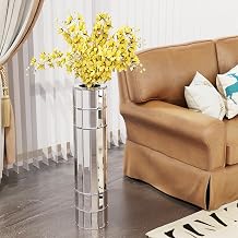 Mirrored Floor Vase for Home/Office/Hotel, Silver Decorative Glass Tall Vases for Artificial Flowers, Pampas Grass, Can Not Hold Water Silver1, 29.92
