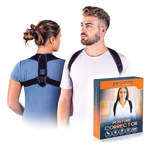 Persanna - Corrector de postura para mujeres y hombres, excelente soporte de espalda superior, alivio del dolor de hombros y cuello, enderezador de