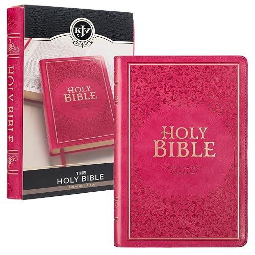 KJV Holy Bible, Standard Size Faux Leather Red Letter Edition Thumb Index &amp; Ribbon Marker, King James Version, Pink (KJV Deluxe Gift Editions)