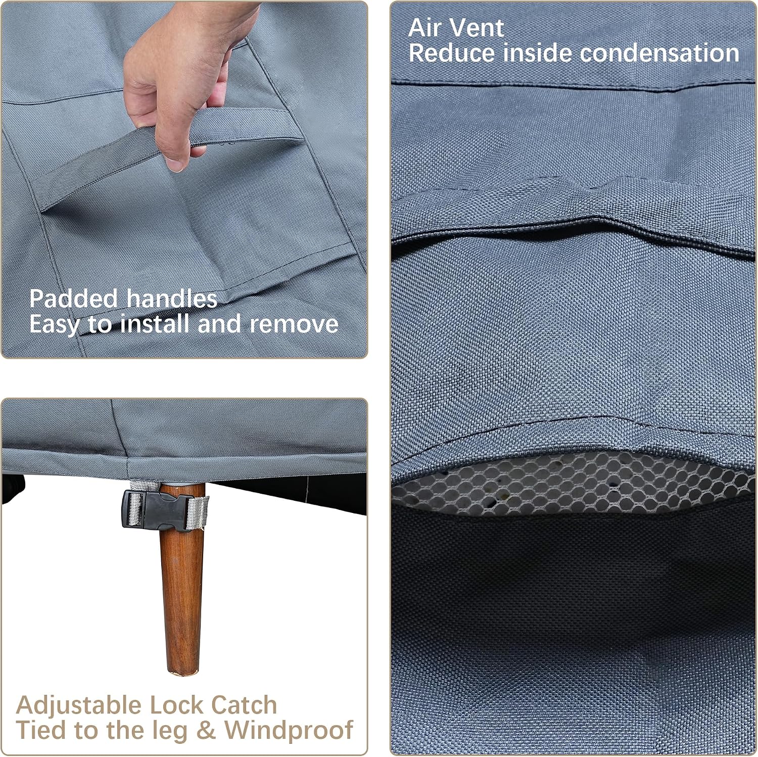 Outdoor Patio Furniture Set Cover, Waterproof Cover for 7-10 Piece Sofa Set, Table and Chairs Set Rain Covers, General (128''L x 82''W )