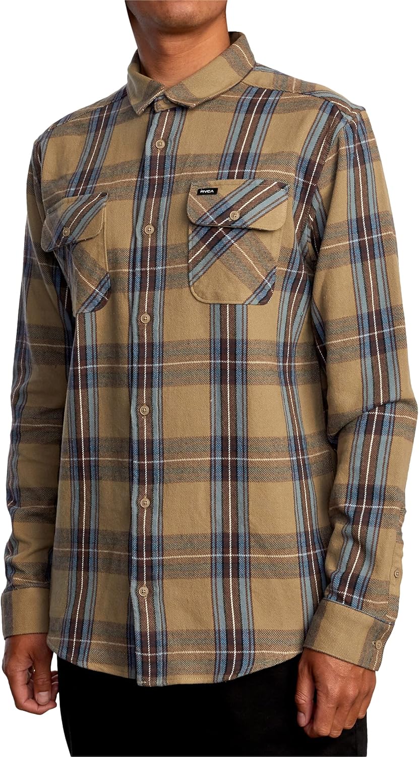 RVCA Mens Standard Fit Long Sleeve Button Up Flannel Shirt - Image 4