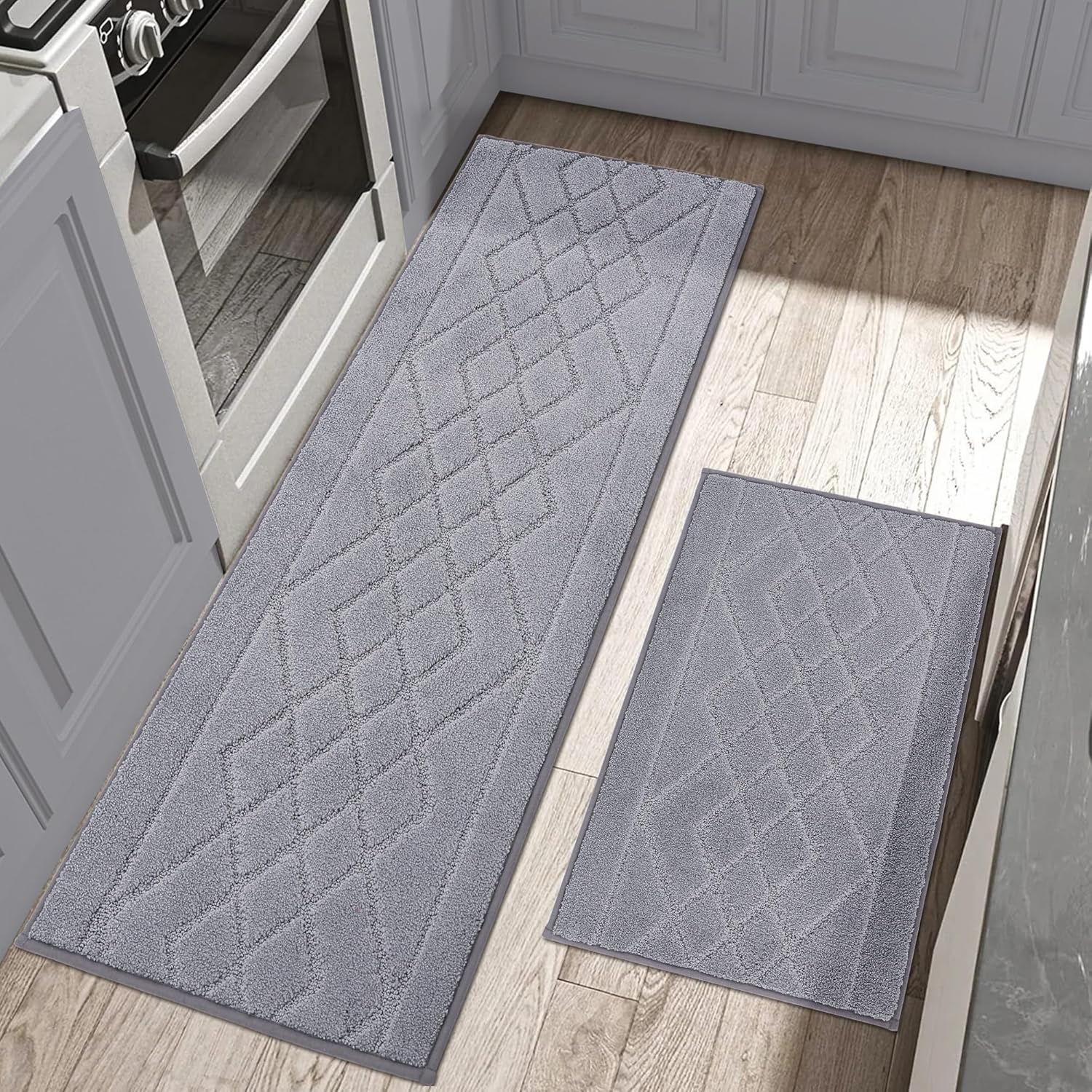 BEQHAUSE KitchenRugsSets of 2 Non Slip Machine Washable Kitchen Mats