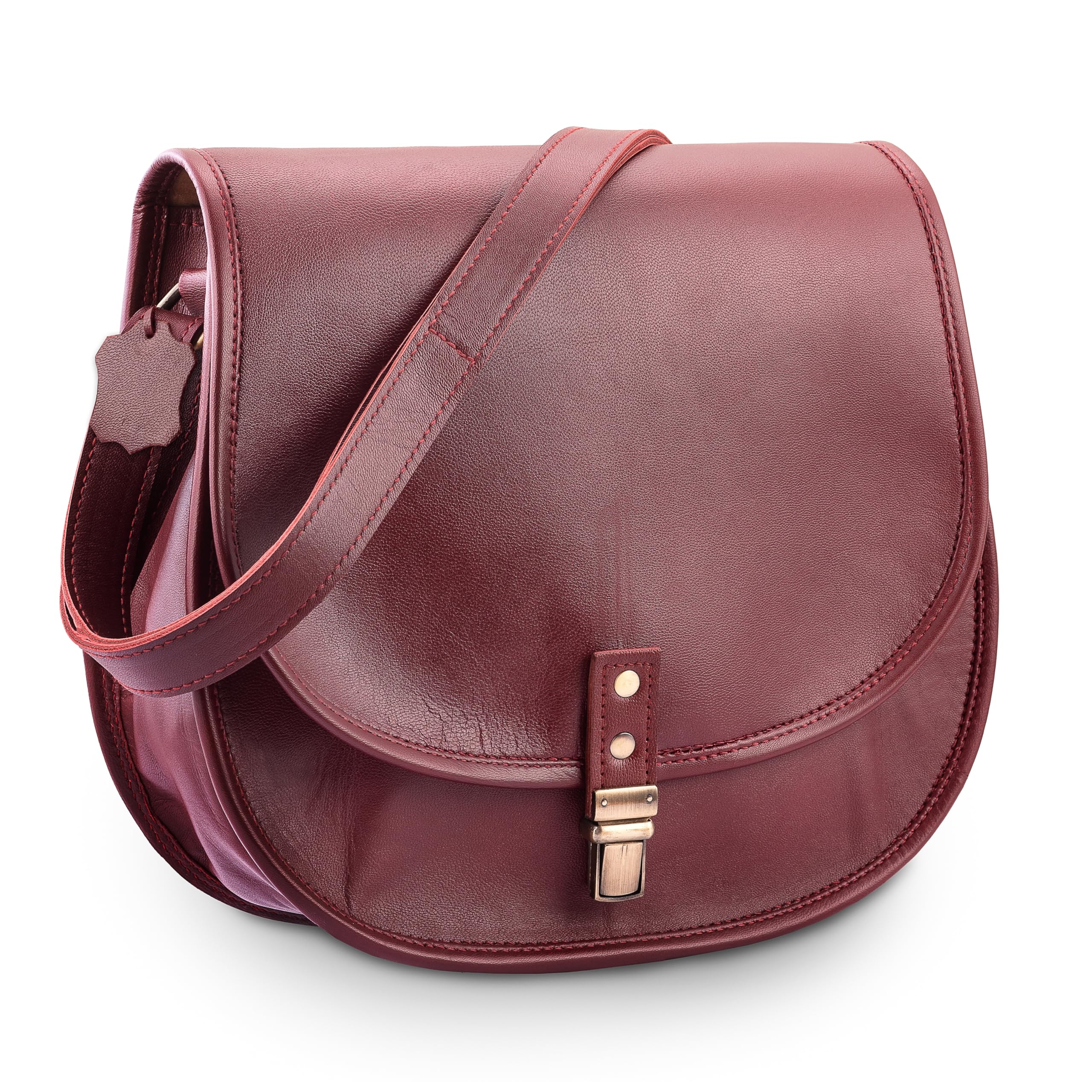 GURU SHOP Borsa A Tracolla Boho Hippie Vintage - Cotone Con Tasche E Anello In Legno - 23x25x7 Cm - Unisex - Nero