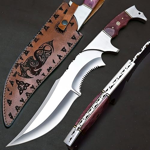 USA EDICIÓN ESPECIAL: 17 "Hecho a mano único hecho a mano D2 acero táctico Camping cuchillo/mini espada con funda de cuero (JRK26)
