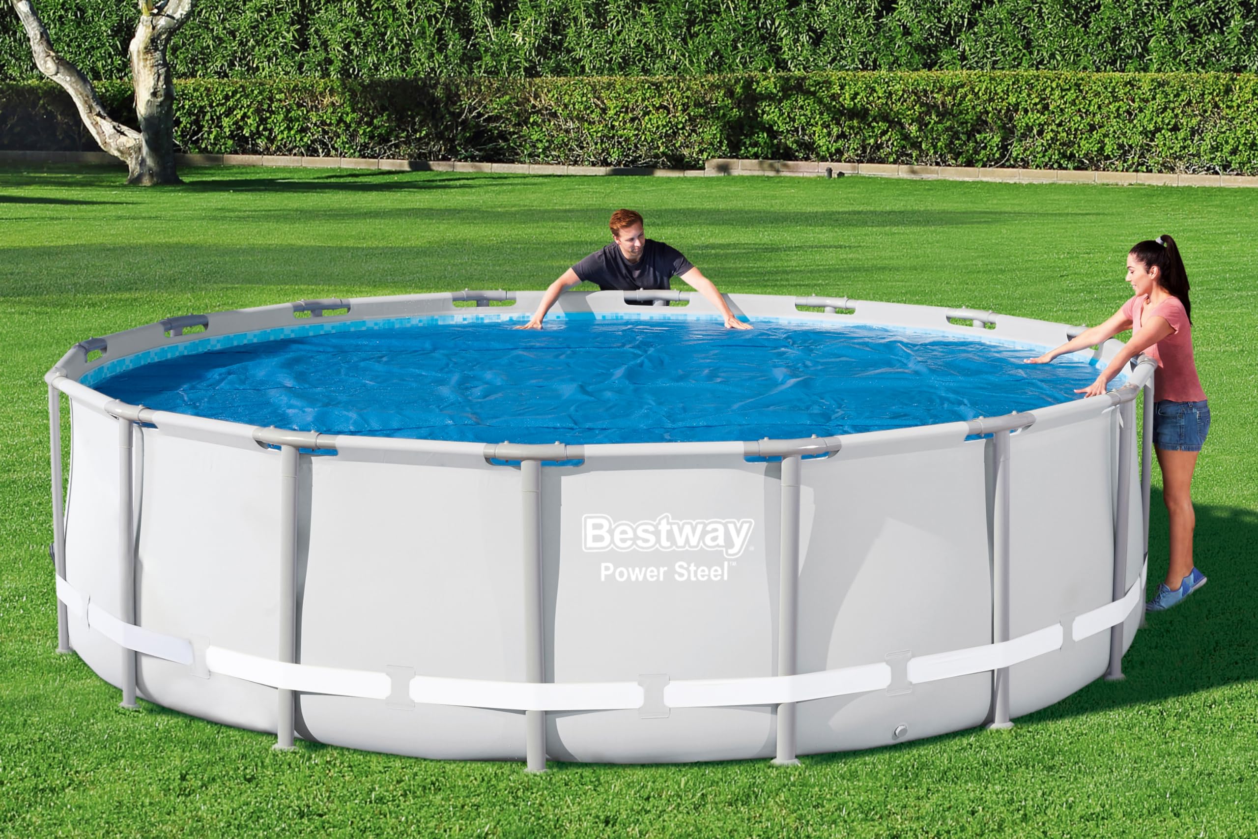 BESTWAY Cobertor Solar Redondo Ø462 cm para Piscinas Redondas de Ø457 cm Azul