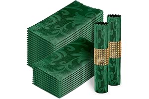 Homiest Emerald Green Jacquard Satin Napkins for Enchanting Tablescapes