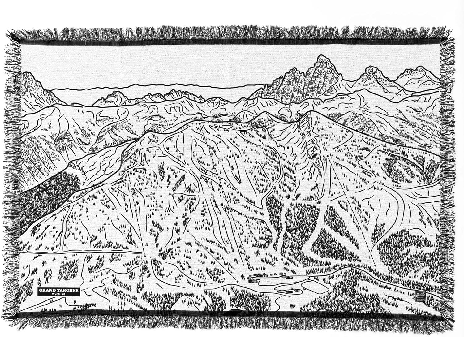 Grand Targhee Mountain Wyoming Ski Trail Blanket