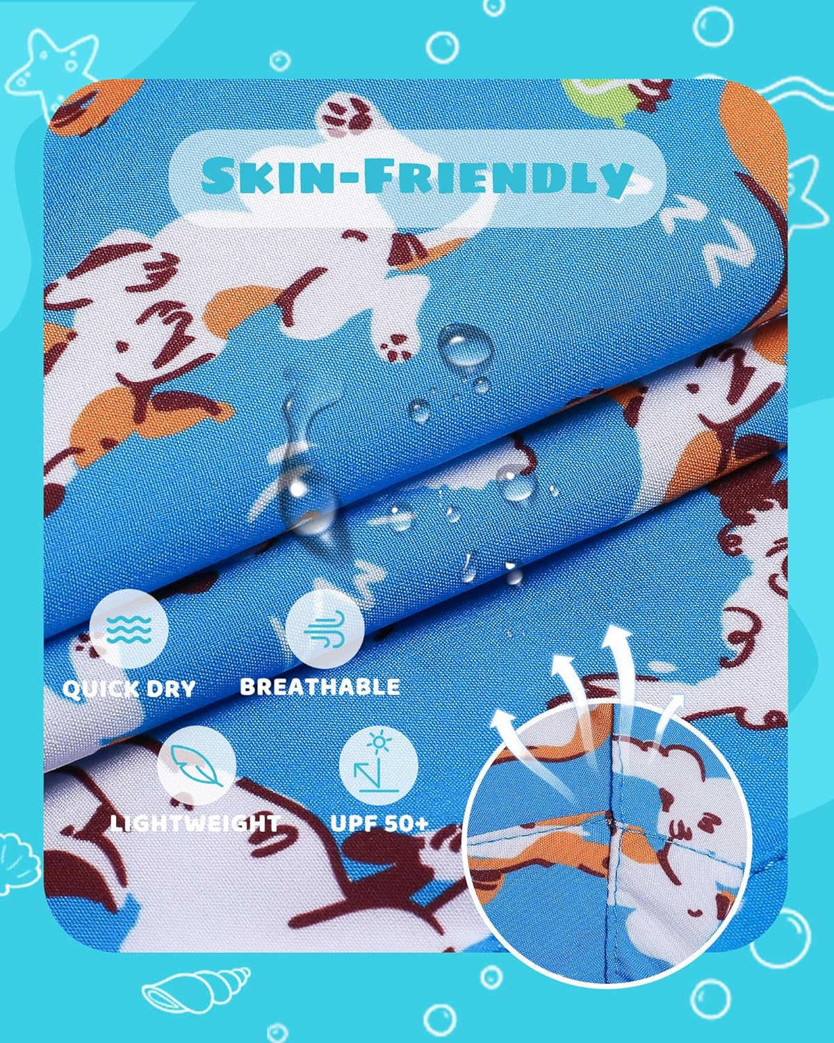 maamgic Boys Swim Trunks with Compression Liner Toddler Stretch Swim Shorts thumbnail