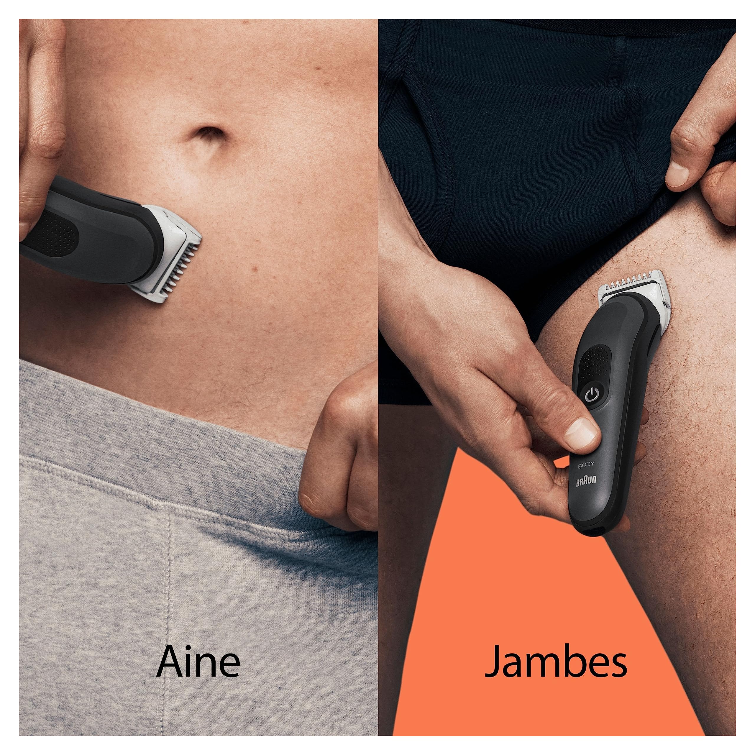 Braun Tondeuse Electrique Pour Le Corps Series 3 Homme, Torse, Aine, Aisselles, Styling Et Plus, Pour Un Rasage Doux, Aux Sabots Clipsables, Lavable, 80 Min D'autonomie, 3340