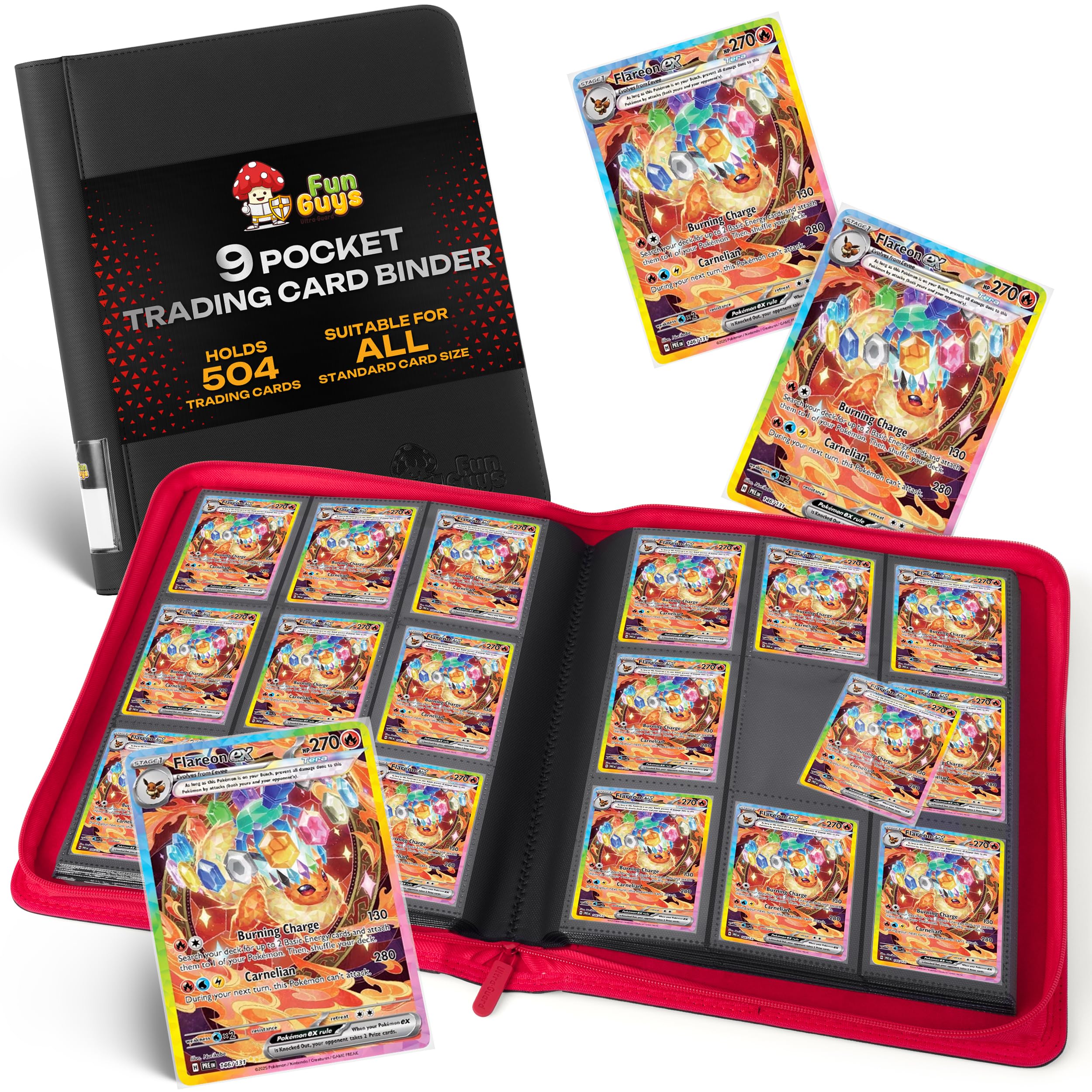 Amazon.com: FunGuys Trading Card Binder for Cards, 9 Pocket, 504 Side  Loading Sports Card Binder, Card Collection Binder for Yugioh, MTG, TCG,  Card Book Holder for Trading Cards : Toys & Games
