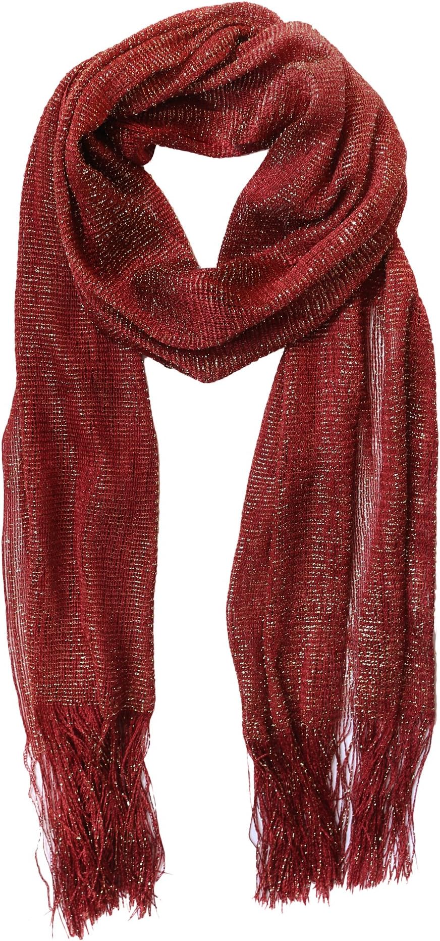KMysticWomens Evening Wrap Shawl Glitter Metallic Prom Party Scarf with Fringe