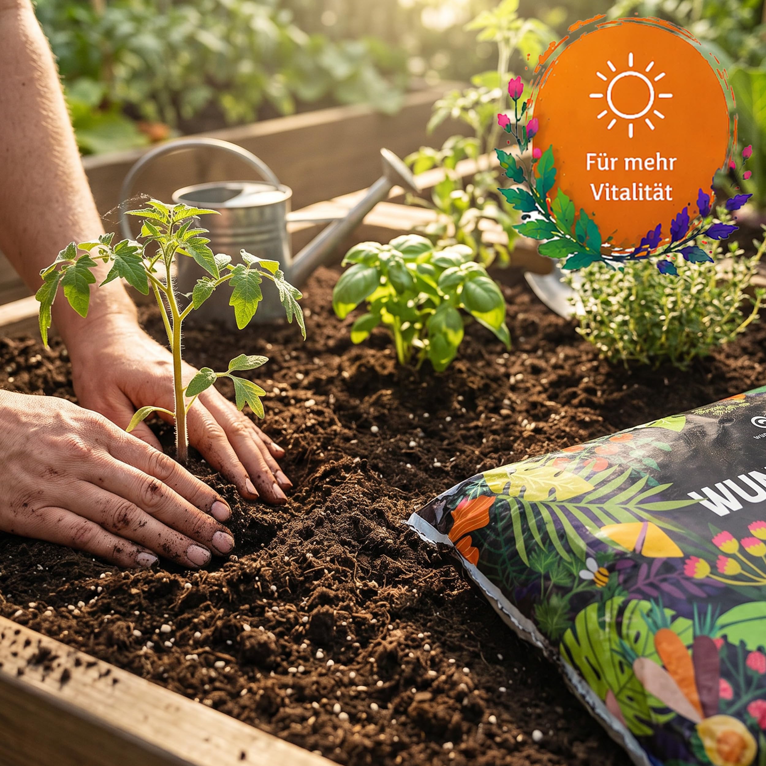 6X 20L Bio Universalerde torffrei – Mit Pflanzenkohle – Wundergarten Wundererde – Blumenerde für Zimmerpflanzen, Balkon & Garten – Weniger Gießen & Düngen
