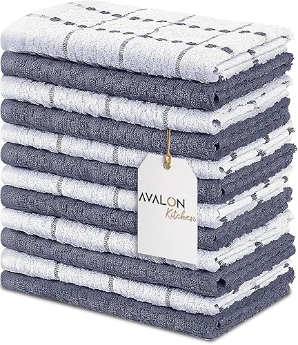 Towels Set (Value Pack of 12) Size 15x25 Inch, 100% Cotton Soft & Absorbent Dish Towels, Tea Towels, Multipurpose Terry Kitchen Towels for household disponible en Yaxa El Salvador
