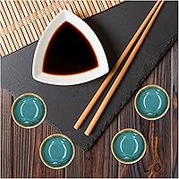 Vista 4 de Plato de cerámica para salsa de soja, cuencos pequeños, 3 pulgadas, juego de 4 (azul pastel)