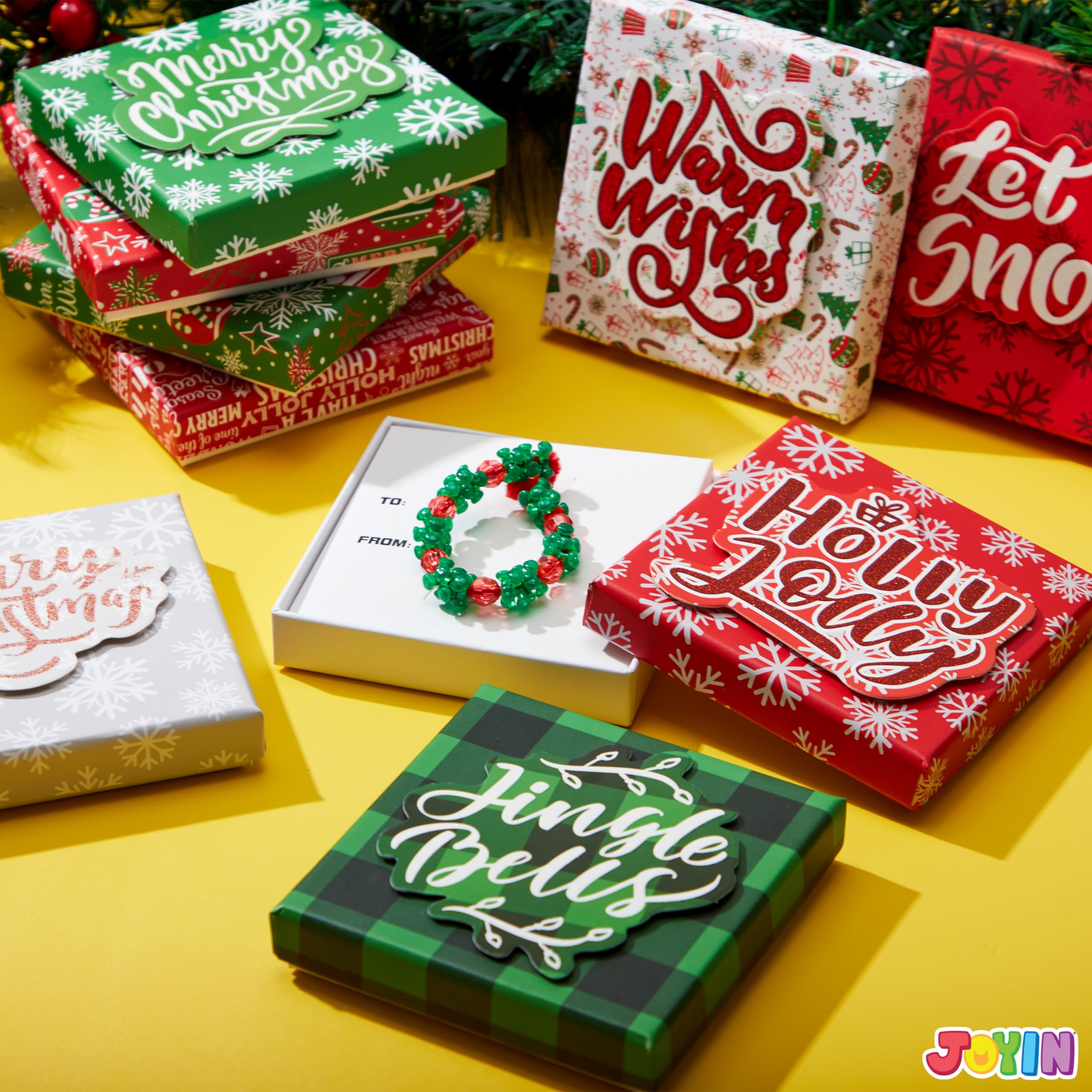 JOYIN 9 PCS Weihnachten Kartenhalter Geschenk-Boxen, quadratische Geschenkkarte Boxen für Urlaub, Cash-Halter Geschenk-Boxen, Weihnachten Süßigkeiten Geschenkpapier, Geschenk Extra-Special