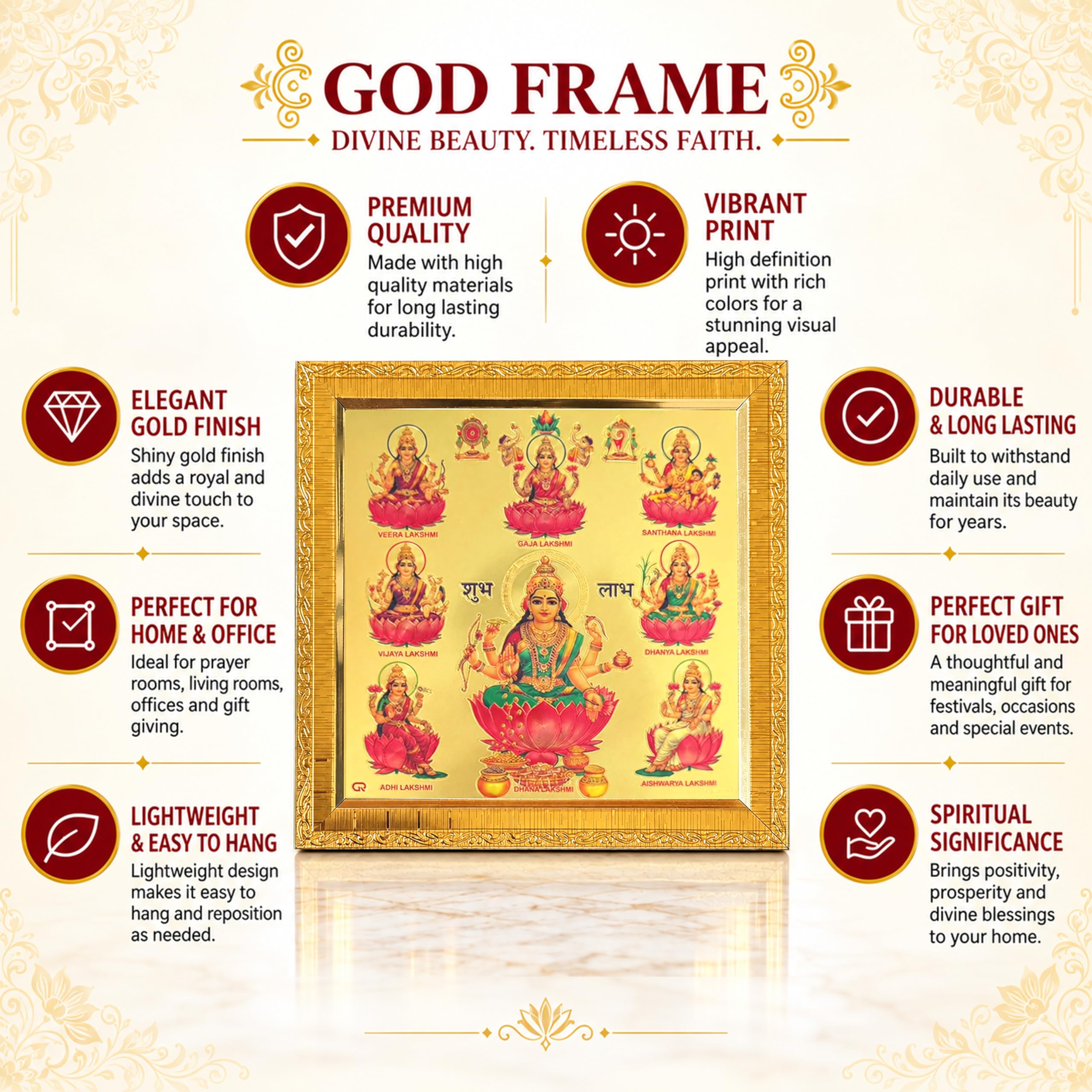 Ashta Lakshmi Photo Frame - Divine Home Decor -3