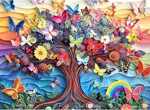Jigsaw Puzzles 300 Pieces for Adults,Butterfly Puzzle 300 Piece Puzzle | Recycled Cardboard Puzzles for Adults Kids,Tree Jigsaw Puzzle Games Family Activity Great Gift