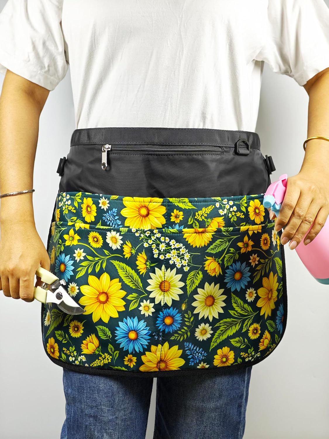 Garden Apron for Women with 7 Pocket,Half Florist Apron Harvesting Apron - Image 5