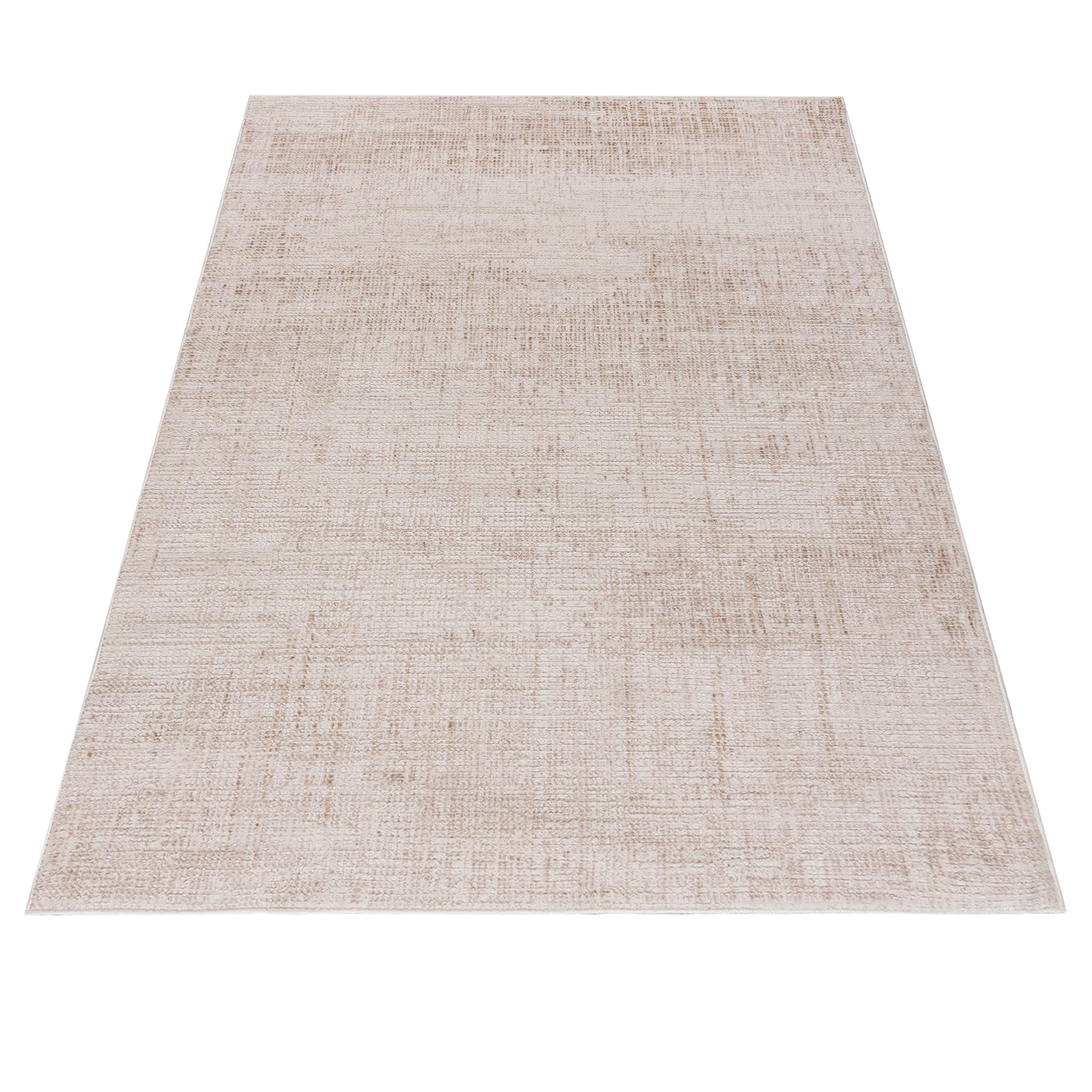 Mazovia Tappeto beige moderno astratto – Tappeto per soggiorno, camera da letto – pelo corto rettangolare – tappeti morbidi – beige crema – 160 x 230 cm