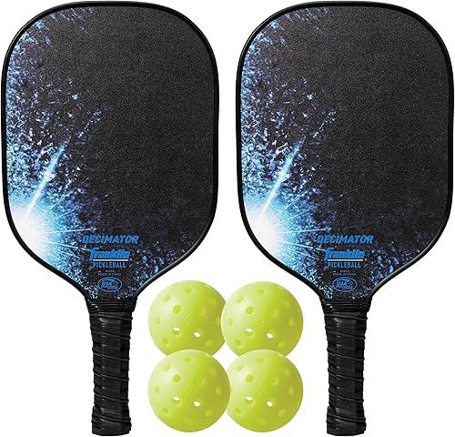 Franklin Pickleball - Juego de paletas de fibra de carbono para 2 jugadores y pickleball X-40  (2) paletas de fibra de carbono  (4) bolas X-40