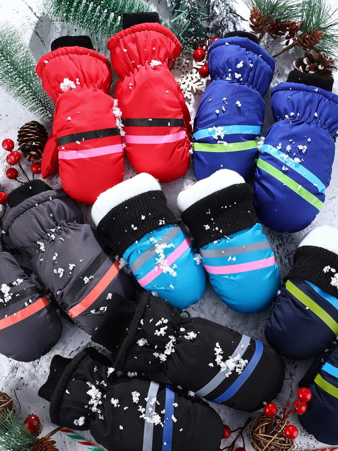 6 Pairs Kids Winter Snow Mittens Waterproof Warm Ski Gloves Unisex Gloves for Cold Weather Children : Clothing, Shoes & Jewelry