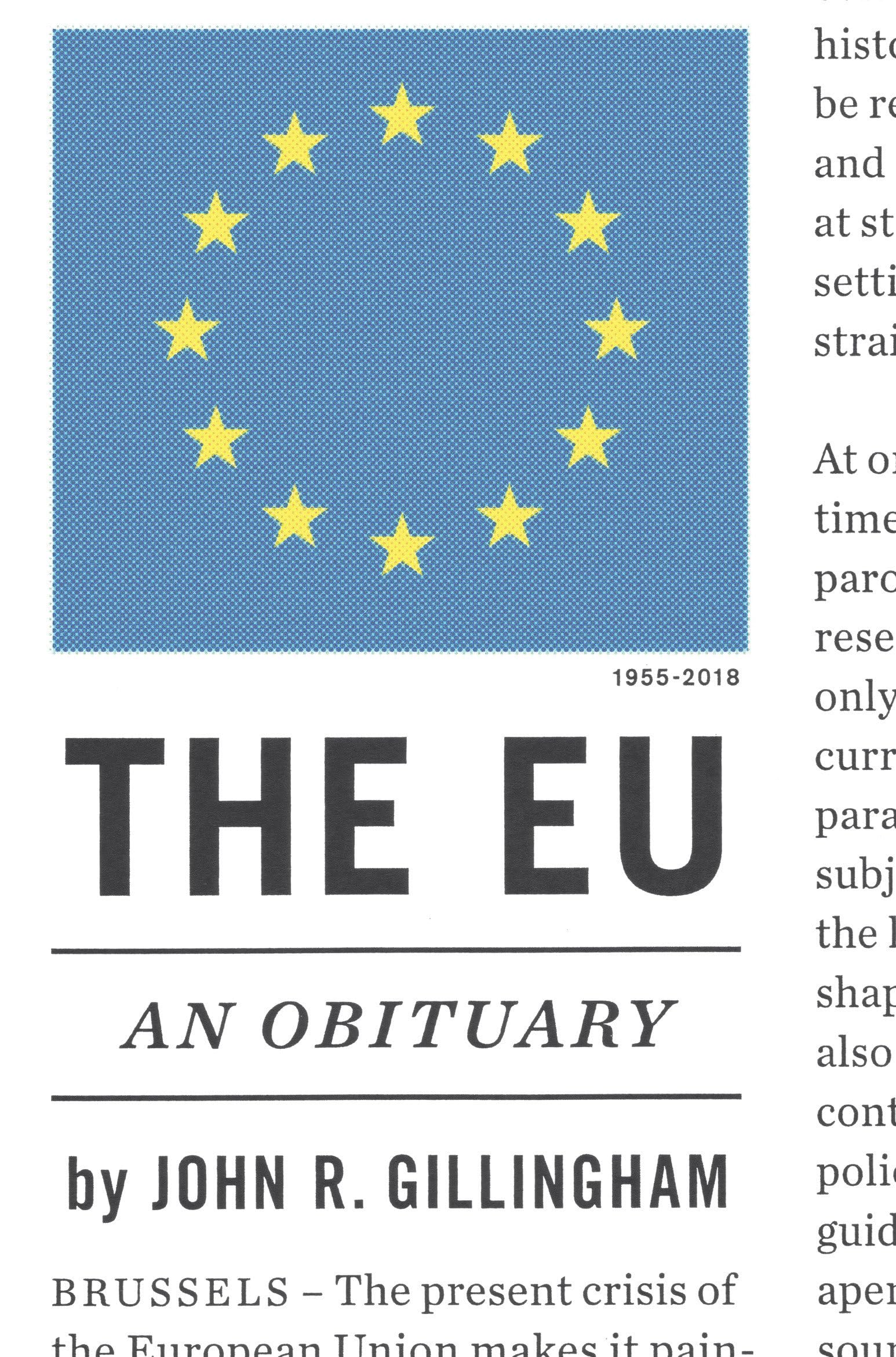The E.U.: An Obituary,John Gillingham
