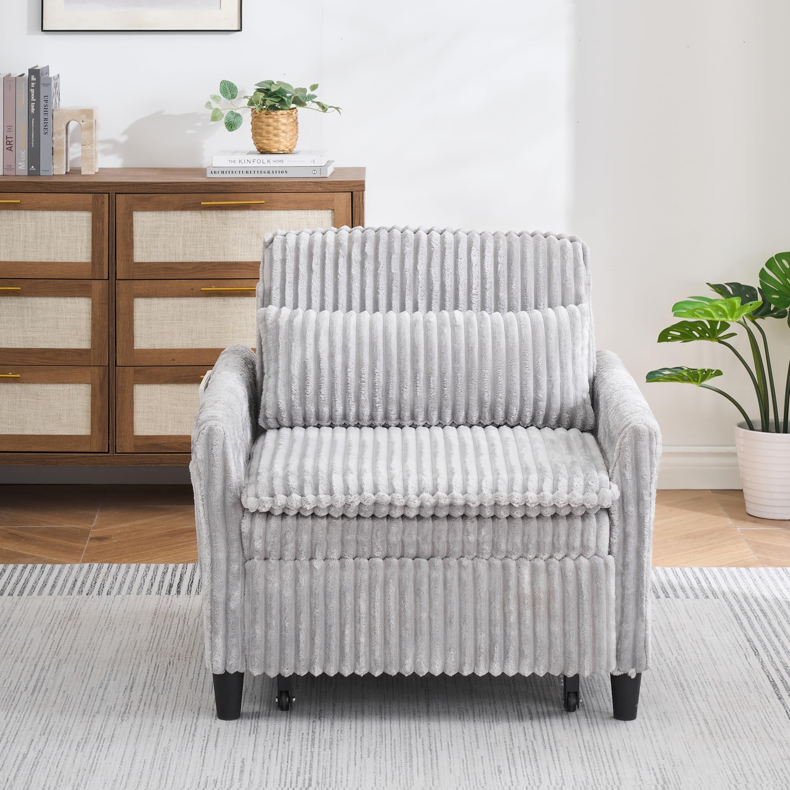 Grey Comfortable Chair for Small Apartment Bedroom Space Balcony Small ...