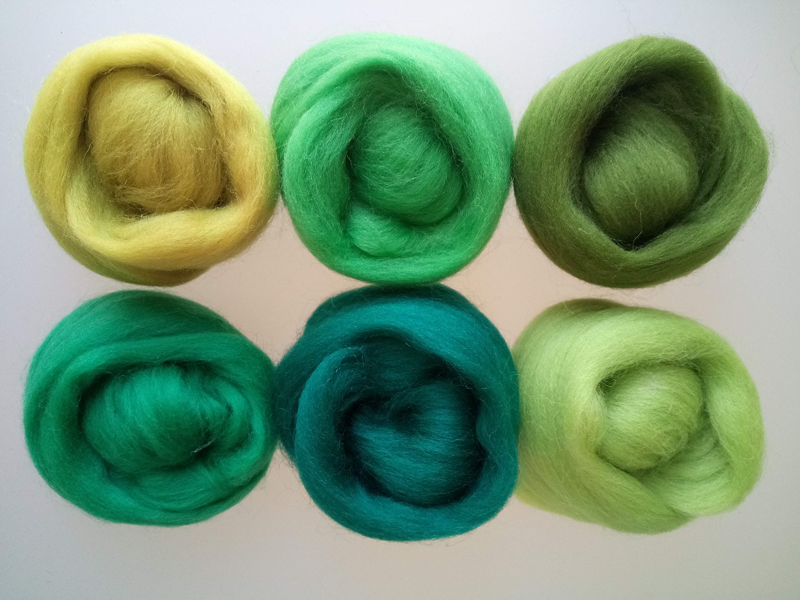Pure Merino Wool Roving - Assorted Colours for Needle & Wet Felting, Spinning & Weaving, DIY Craft - 60 g Packs (Green 60 g) - Image 3