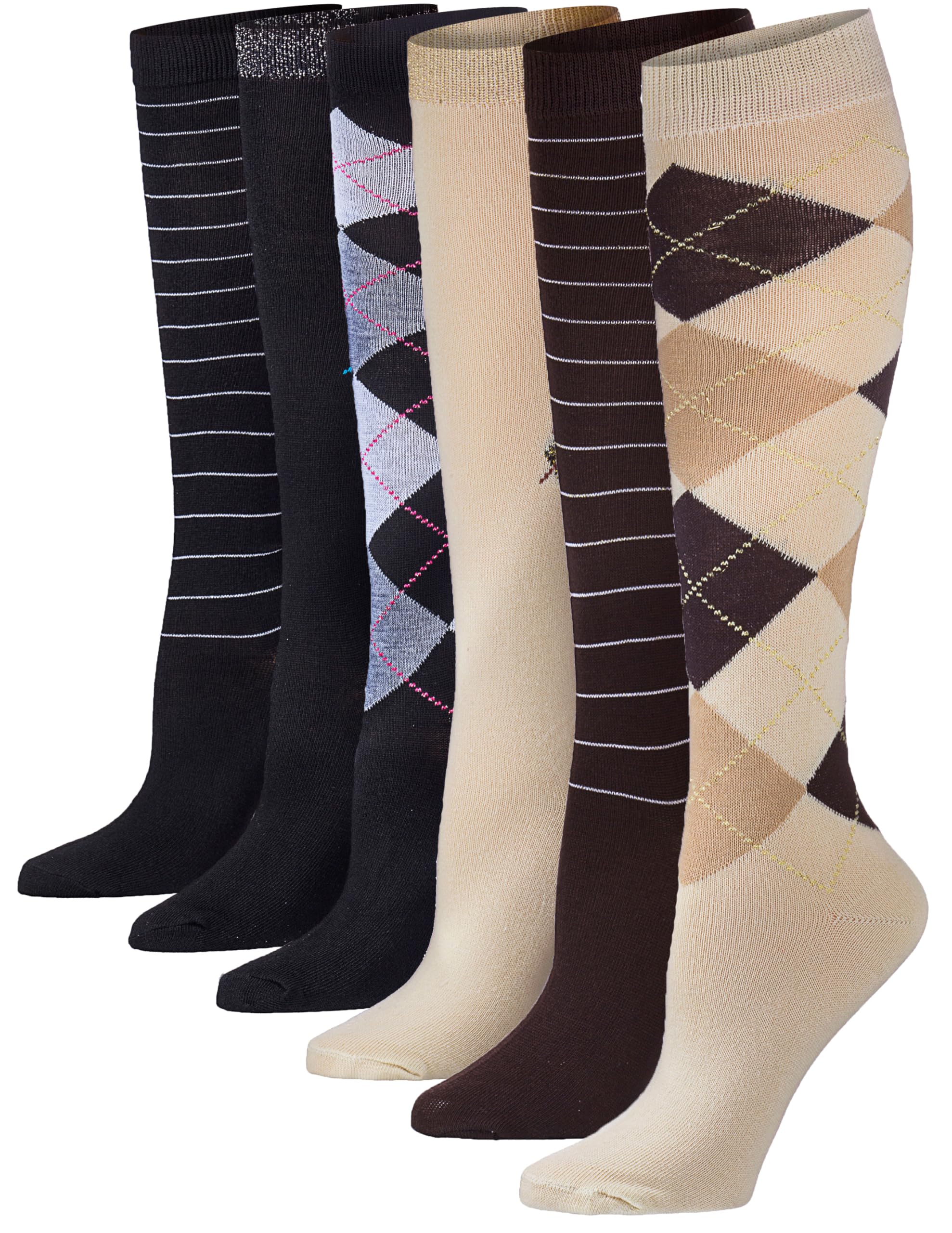 Tipi Toe Damen 6 Paar bunt gemusterte Kniestrümpfe - Bild 1 von 6