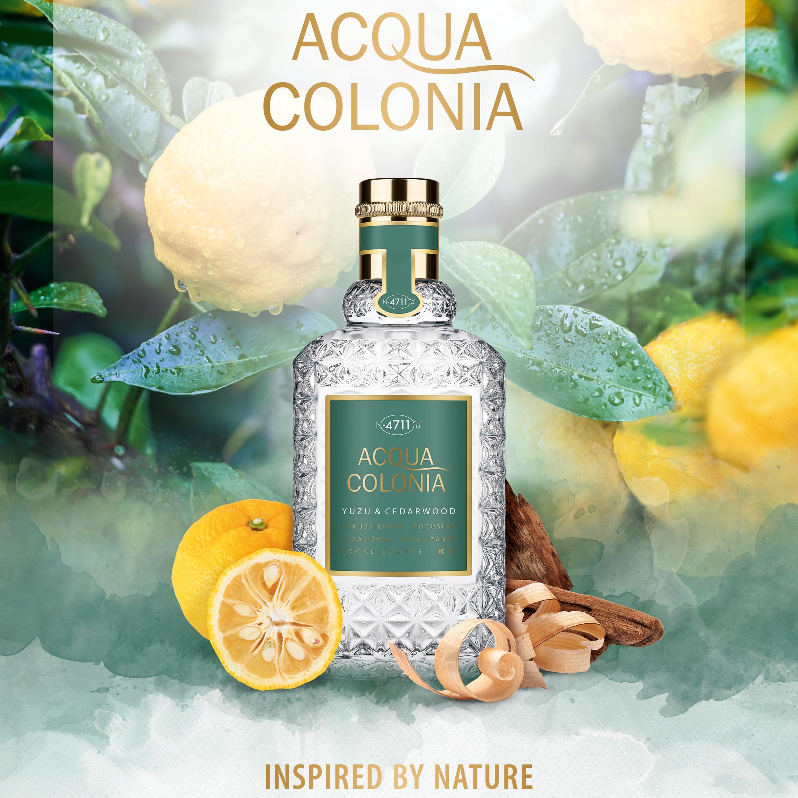 4711 Acqua Colonia® Yuzu & Cedarwood | Eau de Cologne - focalizzante - Benessere per i sensi | 100 ml Natural Spray