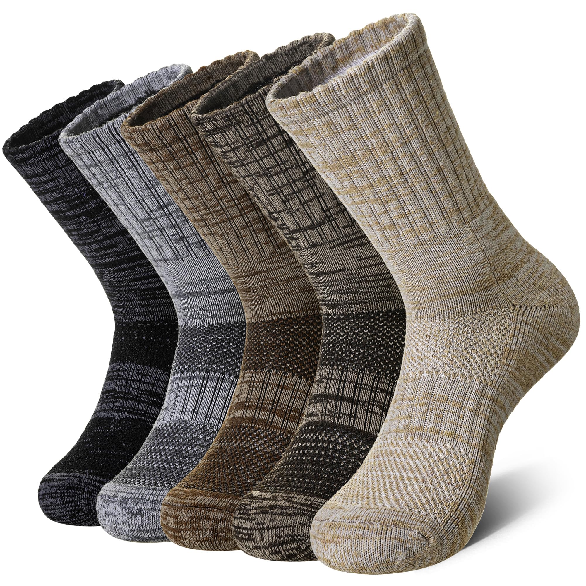 DoSmart Merino Wool Hiking Socks for Women Men Thermal Winter Warm Moisture Wicking Boot Work Cushion Gift Socks 5 Pairs