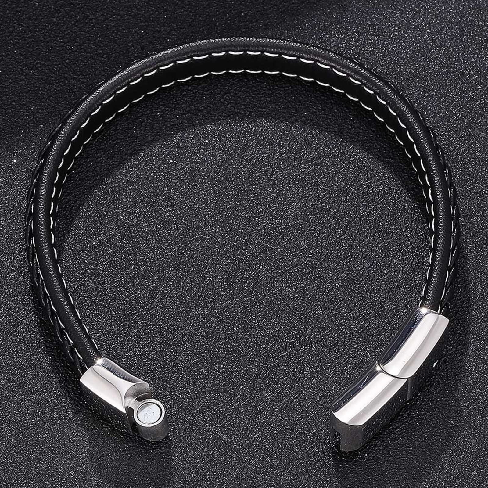 Herren Gliederarmbänder Edelstahl Silber Uhrenarmband Kettenarmband 20,5 cm Silber