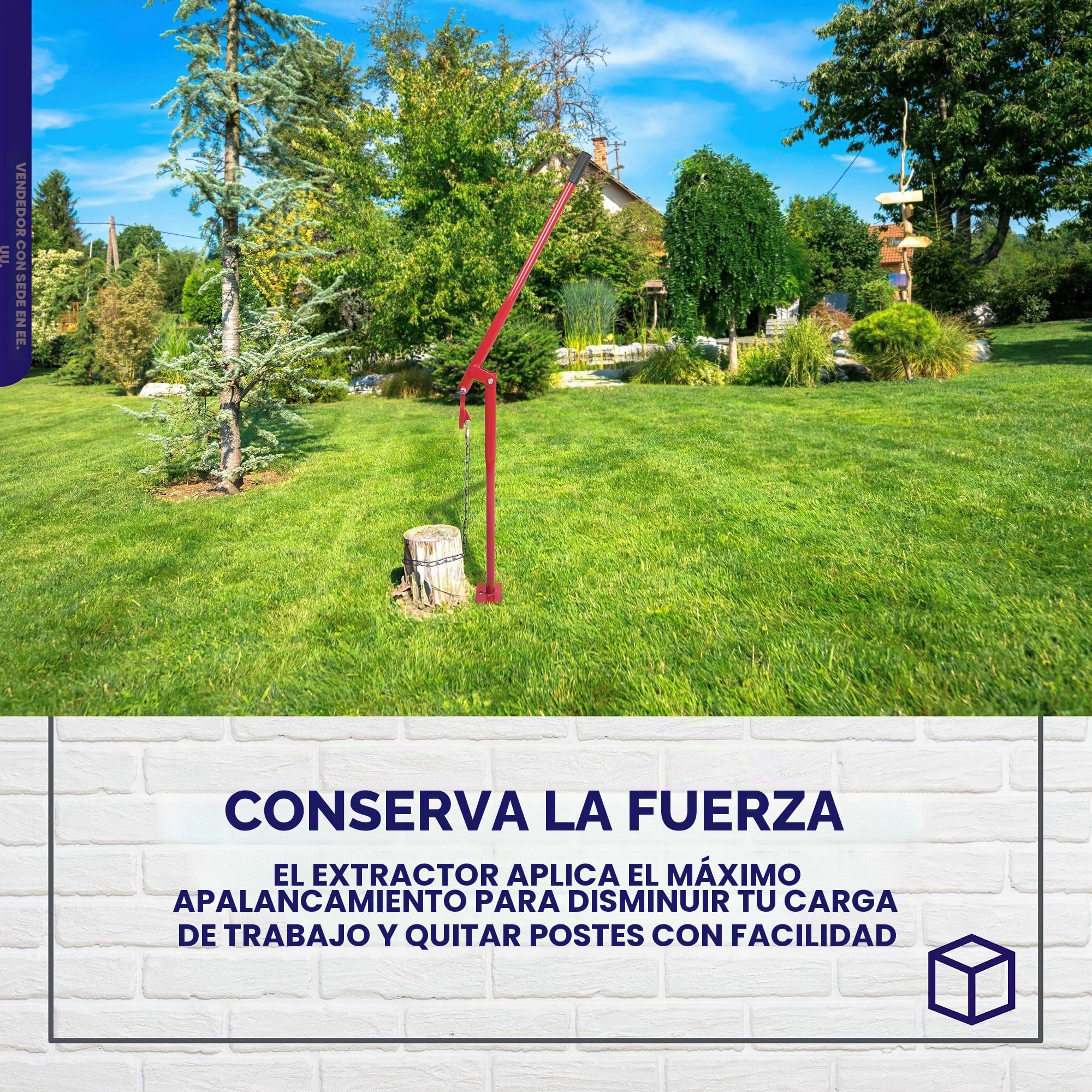 BISupply Extractor de poste en T para postes de valla – Extractor de postes de madera de 36 pulgadas T y removedor de tocones de árbol para yardas