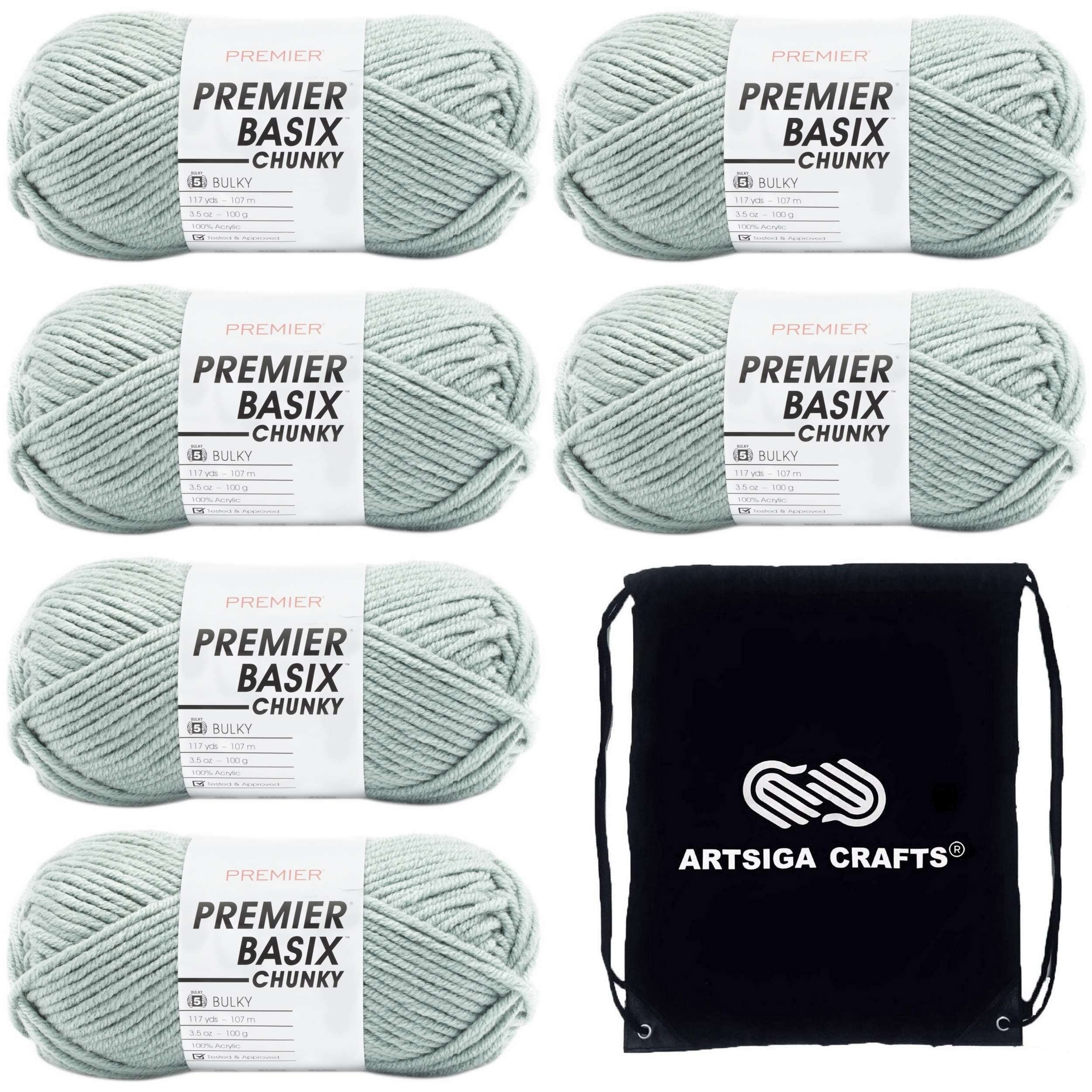 Hilo grueso Basix Jade Premier número 5 de 100% acrílico voluminoso para labores de punto