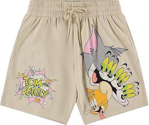 Pantalones cortos de batalla de Tom & Jerry para hombre, pantalones cortos clásicos de Hanna-Barbera, pantalones cortos de dibujos animados vintage