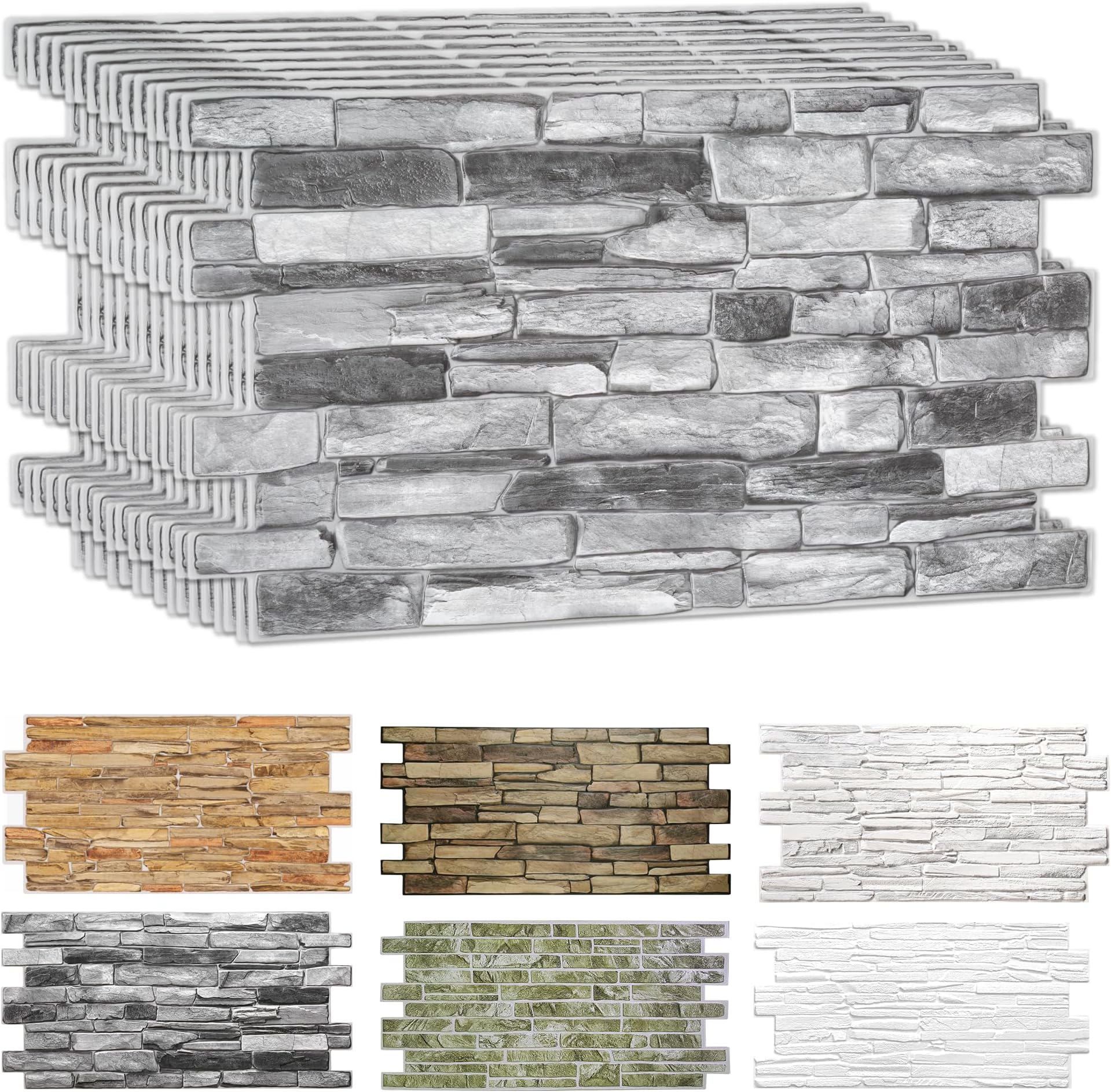 TSCTBA Wild Grey Stone PVC 3D Wall Panels Interior Design