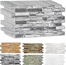 Smart Profile 3D Wall Panel - PVC Casted Faux Stone - 50 Sq Ft for Full Wall Interior Coverage - Heat, Scratch & Moisture Resistant Design for Home, Kitchen, DIY - Silver Slate - 38.6" x 19.6"