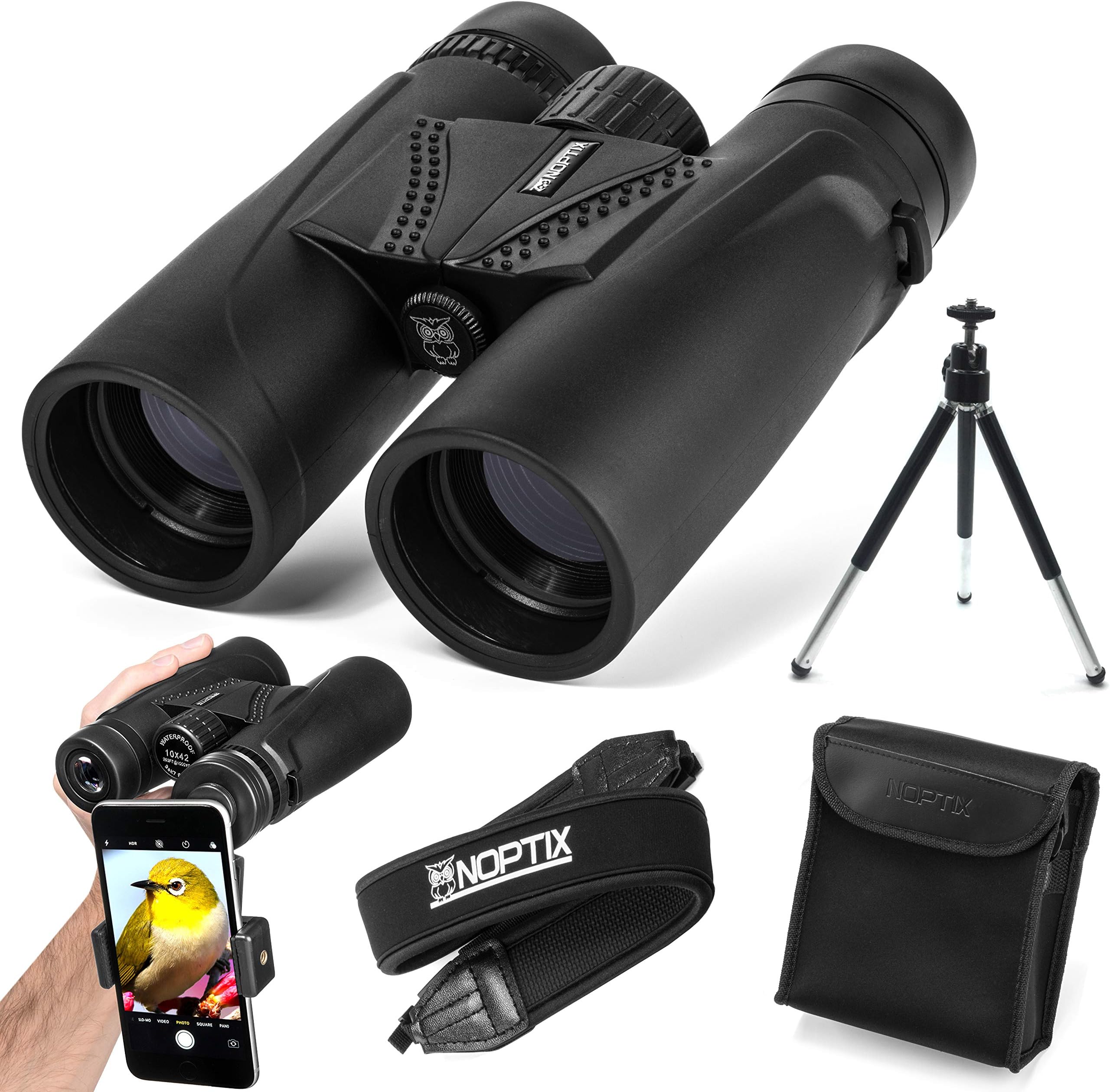10x42 Binoculars for Bird Watching - Professional HD Quality Roof Prism Bird Watching Binoculars for Adults - Perfect for Birding, Travel, Hunting, and Stargazing - Includes Tripod & Phone Adapter