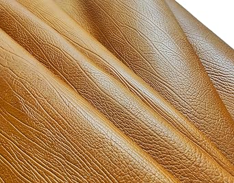 Bump Texture Genuine Leather Sheets 2.0mm Thick Plain Geometric Pattern Printed Leather Fabic for Craft & Hobby Bark Pattern | Bourbon Brown, 12"x12"